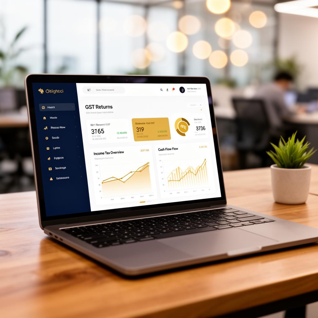 Numberz dashboard showing GST and income tax overview